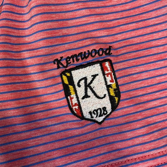 FootJoy Mens Golf Polo Pink Blue Stripes Kenwood Country Club Large L - Picture 3 of 8